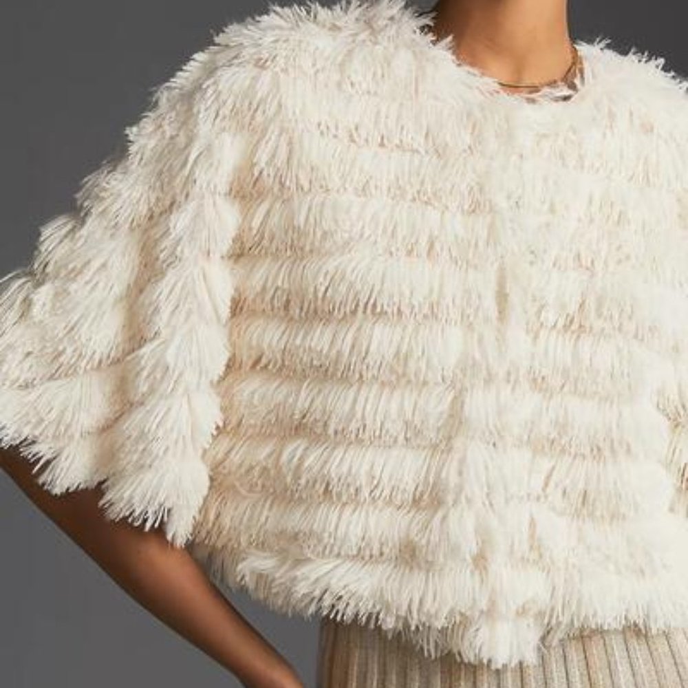 Anthropologie Faux Fur Cape - Picture 4 of 7